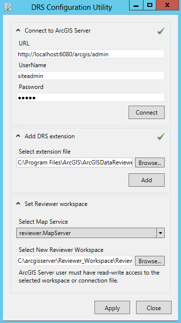 DRS Configuration Utility dialog box DRS Configuration Utility dialog box
