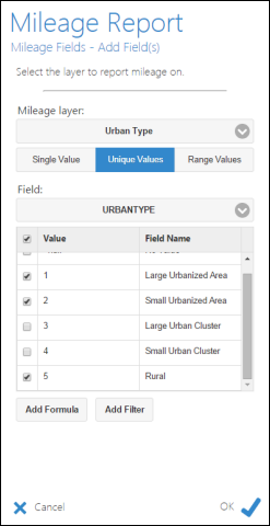 Adding the unique values using the Urban Type layer Adding the unique values using the Urban Type layer