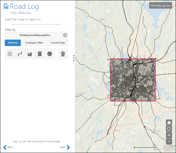 Routes that intersect the graphic Routes that intersect the graphic