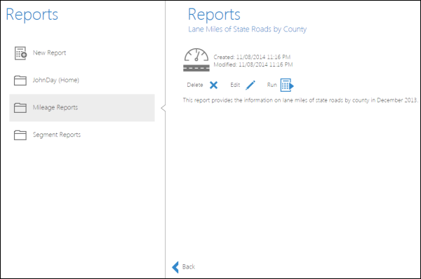 Modifying a saved report Modifying a saved report