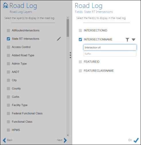 Choose the field from the selected layer to report on Choose the field from the selected layer to report on